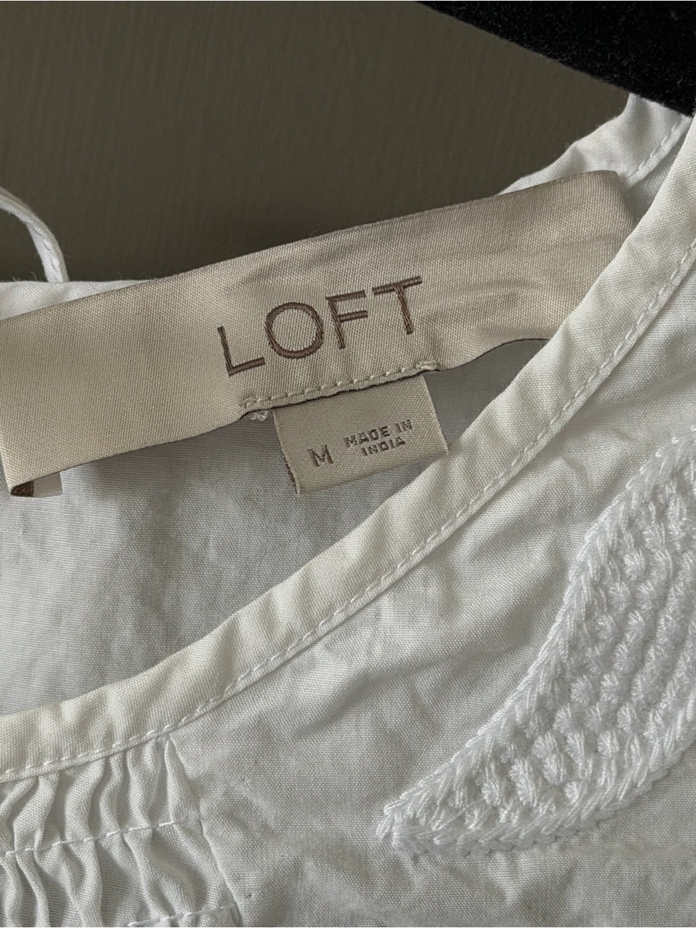 LOFT | White Cotton Paisley Embroidered Peasant Blouse - Picture 3 of 9